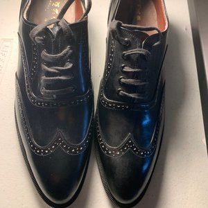 Black oxford wedge 1.5" heel size 10